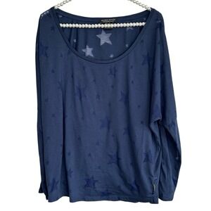 Maison Scotch‎ & Soda Stars Top Medium Americana Sheer Nautical Preppy Dolman